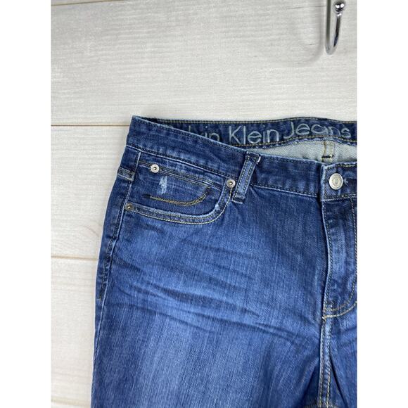 Calvin Klein Jeans Womens 32/14 Blue Ultimate Boot Cut Stretch Denim Dark Wash - Picture 2 of 10